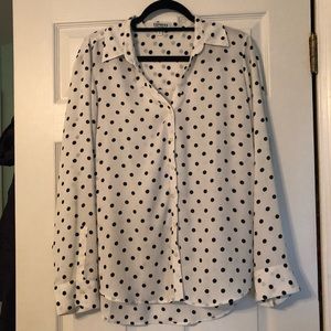 EXPRESS Long-Sleeved Button-Up Work Blouse